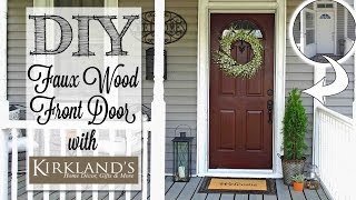 DIY Faux Wood Front Door  Metal Door Transformation [upl. by Martguerita440]