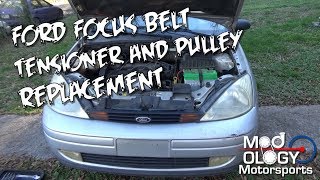 Ford Focus Belt Tensioner and Pulley Replacement [upl. by Myranda]