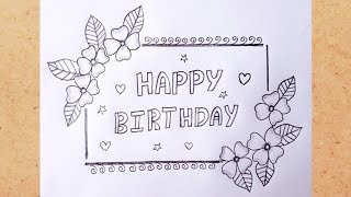 Beautiful birthday greeting card drawing [upl. by Seugram]