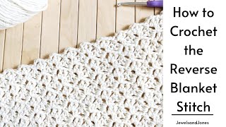 How to Crochet the Reverse Blanket Stitch  Easy One Row Repeat Crochet Stitch [upl. by Ytsirhk]