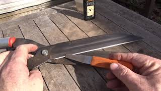 Sharpening and maintaining hedging shears [upl. by Yniar396]