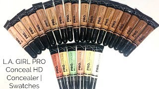 L A GIRL PRO Conceal HD Concealer SWATCHES [upl. by Tally]