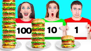 1 10 or 100 Layers of Food Challenge by Multi DO [upl. by Woll]