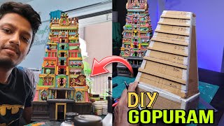 How to Make Gopuram  Meenakshi Temple  Cardboard Craft Goluideas [upl. by Teragram899]