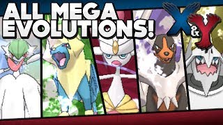 Pokémon X and Y  All Mega Evolutions w Stats and Locations [upl. by Artenra]