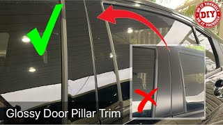 How to Install Door Pillar Trim Step by Step  DIY Side Door Pillar High Gloss Mirror Installation [upl. by Carbo585]