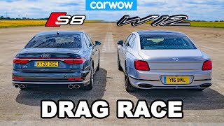 Audi S8 vs Bentley Flying Spur  DRAG RACE V8 vs W12 [upl. by Leikeze]