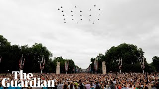 RAF celebrates 100 years with 100aircraft flypast [upl. by Ailimaj]