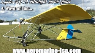 Zigolo MG12 motorized ultralight motor glider sailplane from AeroMarine LSA [upl. by Ysteb47]