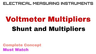 12 Voltmeter Multipliers  Shunt and Multipliers  Complete Concept [upl. by Anaele843]