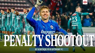 PENALTY SHOOTOUT I KV KORTRIJK 34 R ANTWERP FC I CROKY CUP 116 I 202425 [upl. by Vanessa]