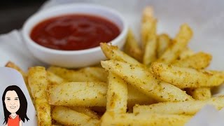 No Oil Seasoned Oven Fries  Crispy Baked Recipe [upl. by Nedry611]