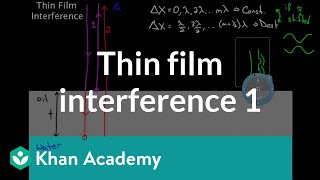 Thin Film Interference part 1  Light waves  Physics  Khan Academy [upl. by Kan]