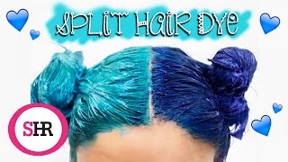 How To SPLIT HAIR DYE in Blue amp Turquoise [upl. by Herschel983]