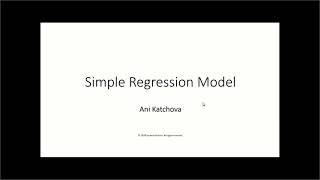 Simple Regression Model [upl. by Anitaf426]