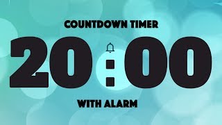 20 Minutes Silent Countdown Timer  With Alarm Sound at the end [upl. by Perla]