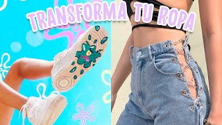 ¡TRANSFORMA TU ROPA VIEJA A NUEVA 6 IDEAS AESTHETIC THRIFT FLIP  Tutoriales Belen [upl. by Adnawt]