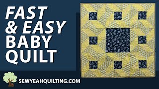 Fast amp Easy BABY QUILT TUTORIAL  Free Pattern [upl. by Anelac]