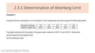 2 3 1 PLASTICITY INDEX amp ATTERBERG LIMIT CALCULATION [upl. by Nonad356]