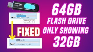 How to fixed 64GB Flash Drive only Showing 32GB problem [upl. by Ataynek]