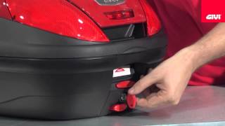 GIVI  Operating GIVI luggage latching system [upl. by Oravla]