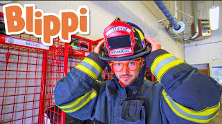 Blippi Visits a Firetruck Station  Blippi Visits  Learn about Vehicles for Kids  Videos for Kids [upl. by Ailito892]