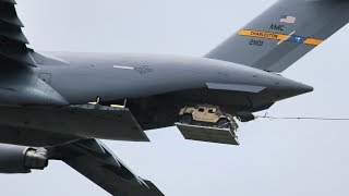 Heavy Aerial Delivery USAF Planes Airdrop Humvees [upl. by Gridley]