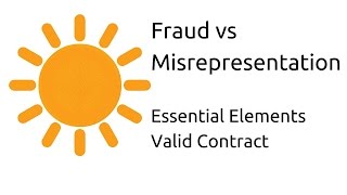 Fraud vs Misrepresentation  Other Essential Elements of a Valid Contract  CA CPT  CS amp CMA [upl. by Zemaj]