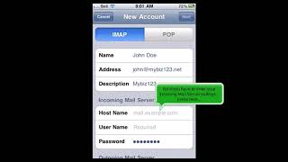 iPhone How to Setup an IMAP Email Account [upl. by Gauntlett]