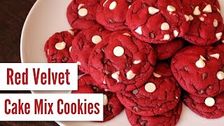 Red Velvet Cake Mix Cookies Easy 5 Ingredients [upl. by Renelle]