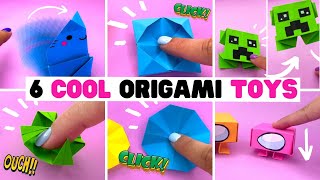 6 SUPER COOL origami FIDGET TOYS diy fidget toys [upl. by Kelson672]