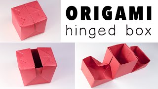 Origami Hinged Gift Box Tutorial  DIY  Paper Kawaii [upl. by Newkirk]