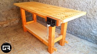 MESA DE TRABAJO PARA CARPINTERO  WOOD WORKBENCH BUILD [upl. by Rojam]