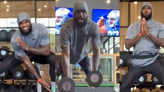 LeBron James Shows His Workout Routine 🔥 [upl. by Ynaittirb717]