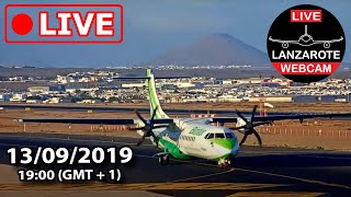 Lanzarote Webcam  13092019 Live event from south runway of Lanzarote Airport [upl. by Cyma354]