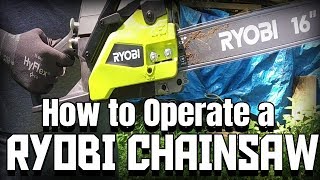 How to Operate a Ryobi Chainsaw  Models RY3716 RY3714  Safety Overview and Start Up [upl. by Mohammed]