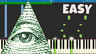 Illuminati Song  EASY Piano Tutorial  X Files Theme [upl. by Ammadis]