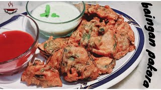 Baingan Pakora Recipe  Brinjal Fritter Recipe  ThePerfectPlate [upl. by Odama]