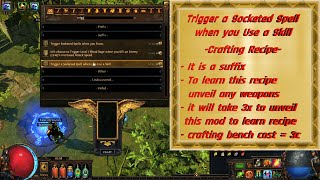 Dont work in 325  How to get Trigger a Socketed Spell when you Use a Skill  Crafting Recipe [upl. by Killian]