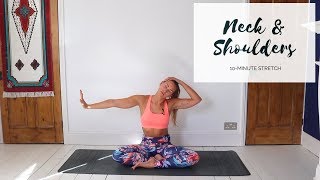 NECK amp SHOULDER STRETCH  10Minute Yoga  CAT MEFFAN [upl. by Bridwell]