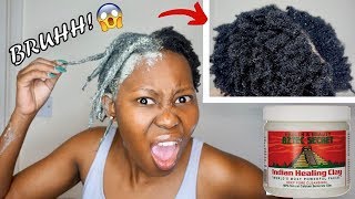 I TRIED BENTONITE CLAY MY ON 4C NATURAL HAIR AZTEC HEALING CLAY [upl. by Ebehp]