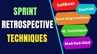 Retrospective Techniques in Scrum  AGILE RETROSPECTIVE TECHNIQUES Top 5 Retrospective Techniques [upl. by Ehrsam]