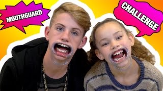 MOUTHGUARD CHALLENGE MattyBRaps vs Olivia Haschak [upl. by Ewolram]