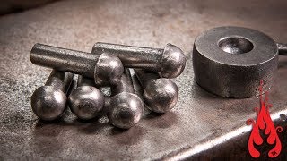 Blacksmithing  Forging dome head rivets [upl. by Xxam]