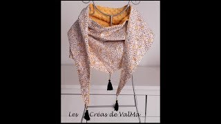 Chèche  écharpe en triangle  Tuto couture ValMa Créas [upl. by Dan]