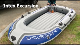 Intex Excursion Inflatable 4Person Boat Unboxing amp Testing [upl. by Evangelin367]