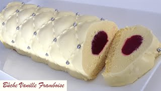 BÛCHE VANILLE FRAMBOISE  ASTUCE MOULE INSERT FAIT SOITMÊME [upl. by Ylrac]