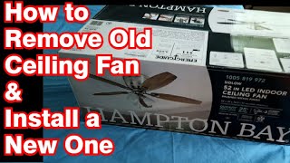 How to Remove Old Ceiling Fan amp Install New One [upl. by Elesig]