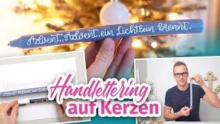 Kerzen beschriften  Handlettering auf Kerzen  DIY [upl. by Hilaire655]