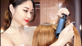 ASMR Relaxing Hair Straightening and Oil Treatment [upl. by Oilcareh]